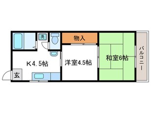 スイートム塚原の物件間取画像